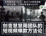 创壹慧慧周短视频爆款方法论，让你快速入门、少走弯路、节省试错成本-润泽资源库