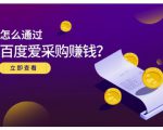大王·怎么通过百度爱采购赚钱,已经通过百度爱采购完成200多万的销量-润泽资源库