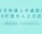2022年虚拟项目实战指南,新手从0打造月入上万店铺-润泽资源库