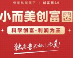 肖厂长创富圈2.0之【小而美创富圈】,108招科学创富底层逻辑，让你少采坑涨利润-润泽资源库