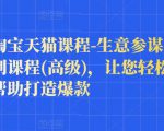 樊剑淘宝天猫课程-生意参谋数据分析系列课程(高级),让您轻松运营店铺,帮助打造爆款-润泽资源库