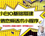 新手0基础搭建微信恋爱话术小程序，一单赚几百【视频教程+小程序源码】-润泽资源库