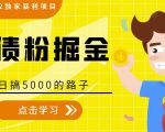 全网2022独家暴利项目,负债粉掘金,日搞5000的路子-润泽资源库