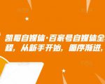 凯哥自媒体·百家号自媒体全套实战赚钱教程，从新手开始，循序渐进，系统的讲解-润泽资源库