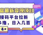 东方财富最新变现项目，利用接码平台拉新，多号多撸，日入几百无压力-润泽资源库