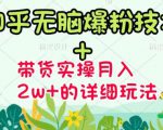 商梦网校-《知乎无脑爆粉技术》+图文带货月入2W+的玩法送素材-润泽资源库