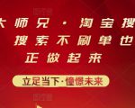 电商大师兄·淘宝搜索新玩法,搜索不刷单也能真正做起来-润泽资源库