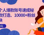 小红书个人爆款账号速成秘籍,爆款打造、10000+粉丝引流秘诀-润泽资源库