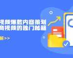 带货短视频爆款内容策划，关于电商视频的独门秘籍（价值499元）-润泽资源库