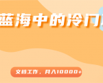 超级蓝海中的冷门项目，文档工作，好玩又赚钱，月入10000+-润泽资源库