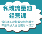 16堂私域流量池经营课:低成本实现指数级销售增长,零基础没人脉也能月入过万-润泽资源库