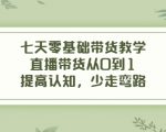 七天零基础带货教学,直播带货从0到1,提高认知,少走弯路-润泽资源库