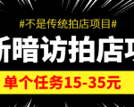 最新暗访拍店信息差项目，单个任务15-35元（不是传统拍店项目）-润泽资源库