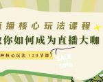 直播核心玩法：教你如何成为直播大咖，各种核心玩法（20节课）-润泽资源库