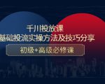千川投放课:0基础投流实操方法及技巧分享,初级+高级必修课-润泽资源库