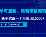 简单可复制，教辅项目新玩法，新手实战一个月变现16000+（第二期）-润泽资源库