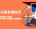 美业抖音流量训练营：从0到10w+粉丝 让你的门店用户增长+业绩增长+利润增长-润泽资源库