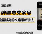 2023抖音快手毒文案新玩法,牌匾文案号,起号快易变现-润泽资源库
