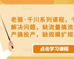 老猫·千川系列课程，千川投放解决问题，缺流量搞流量，缺投产搞投产，缺规模扩规模-润泽资源库