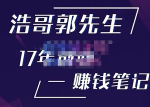 浩哥郭先生17年创业赚米笔记，打开你对很多东西的认知，让你知道原来赚钱或创业不单单是发力就行-润泽资源库