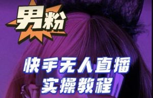 【男粉落地项目】零基础玩转男粉快手无人直播月入3w+,2023快手无人直播实操教程-润泽资源库