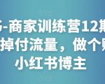 小红书-商家训练营12期:让商家丢掉付流量,做个赚钱的小红书博主-润泽资源库