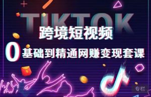 跨境短视频TIKTOK 0基础到精通网赚变现套课，跨境短视频独立站带货变现技巧-润泽资源库