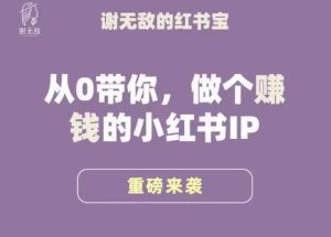 谢无敌·小红书运营大宝典,从0带你做个赚钱的小红书IP-润泽资源库