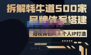 牛牛·500家餐饮品牌搭建&短视频深度解析，拆解牦牛道500家品牌体系搭建-润泽资源库