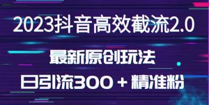 日引300＋创业粉，独家抖音高效截流2.0玩法（价值1280）-润泽资源库