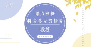 抖音快手暴力涨粉美女混剪视频教程，百分百过原创图片教程！附带违规申诉方法-润泽资源库