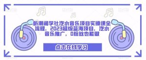 听潮阁学社汽水音乐项目实操课全流程,2023超级蓝海项目,汽水音乐推广,0粉丝也能做-润泽资源库