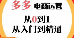 嗝姐小乔·23年系列课:多多运营从0到1，​掌握电商运营技巧，学会合理运营链接，活动、推广等流程-润泽资源库