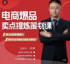 大圣·电商标品爆款卖点策划课，标品卖点成就爆款，可落地卖点提炼课-润泽资源库