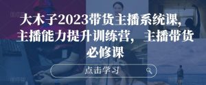 大木子2023带货主播系统课,主播能力提升训练营,主播带货必修课-润泽资源库