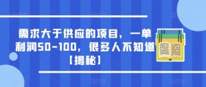 需求大于供应的项目，一单利润50-100，很多人不知道【揭秘】-润泽资源库