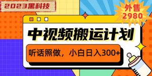 外面卖2980元2023黑科技操作中视频撸收益，听话照做小白日入300+-润泽资源库