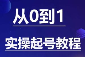石野·小白起号实操教程,掌握各种起号的玩法技术,了解流量的核心-润泽资源库
