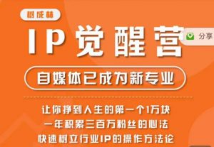 树成林·IP觉醒营，快速树立行业IP的操作方法论，让你赚到人生的第一个1万块-润泽资源库