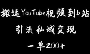 搬运YouTube视频到b站，引流私域一单利润200+，几乎0成本！【揭秘】-润泽资源库