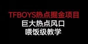 TFBOYS热点掘金项目，巨大热点风口，喂饭级教学-润泽资源库