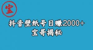 宝哥抖音壁纸号日赚2000+,不需要真人露脸就能操作【揭秘】-润泽资源库