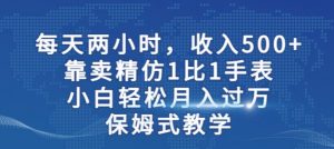 两小时,收入500+,靠卖精仿1比1手表,小白轻松月入过万!保姆式教学-润泽资源库