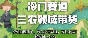 冷门赛道三农领域带货，视频拍摄简单，转化高带货强，农村必做！【揭秘】-润泽资源库