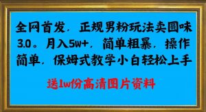 全网首发正规男粉玩法卖圆味3.0,月入5W+,简单粗暴,操作简单,保姆式教学,小白轻松上手-润泽资源库