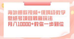 海外爆款视频+保姆级教学，壁纸号项目最新玩法，月入10000+教你一步到位【揭秘】-润泽资源库