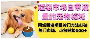 超级市场自带流量的宠物领域，同城萌宠项目冷门方法打破热门市场，小白轻松600+-润泽资源库