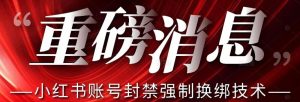 【最新】小红书账号封禁强制换绑技术可日赚300-润泽资源库