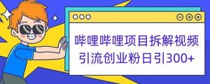 哔哩哔哩项目拆解引流创业粉日引300+小白可轻松上手【揭秘】-润泽资源库