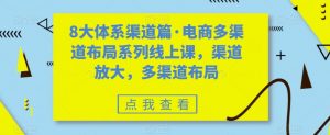 8大体系渠道篇·电商多渠道布局系列线上课，渠道放大，多渠道布局-润泽资源库